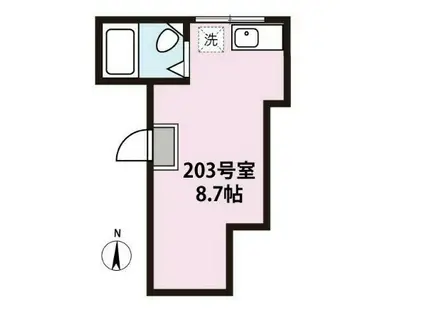 サンヒルハイツウエスト(ワンルーム/2階)の間取り写真