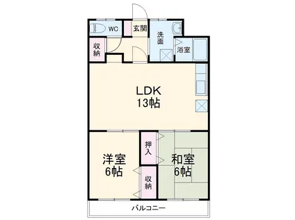 プレジールメゾン(2LDK/3階)の間取り写真