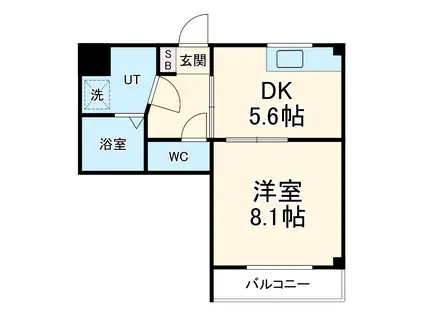 サンジュエール(1DK/3階)の間取り写真