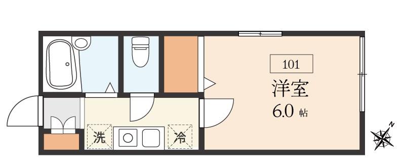 EMOH RUOE(1K/1階)の間取り写真