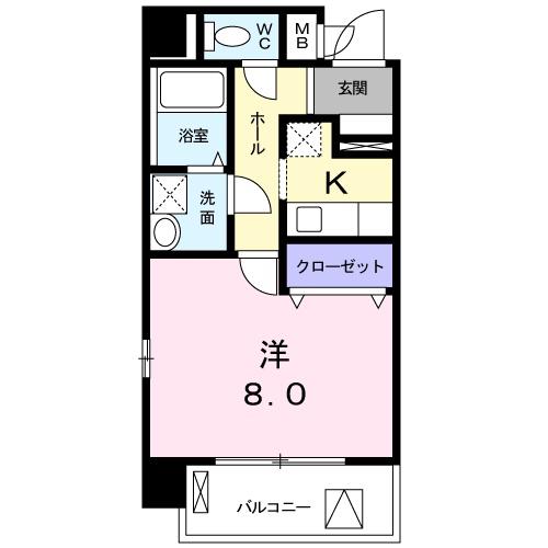 ヴェルデ鳴海(1K/3階)の間取り写真