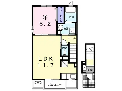 ビューパレスⅡ(1LDK/2階)の間取り写真