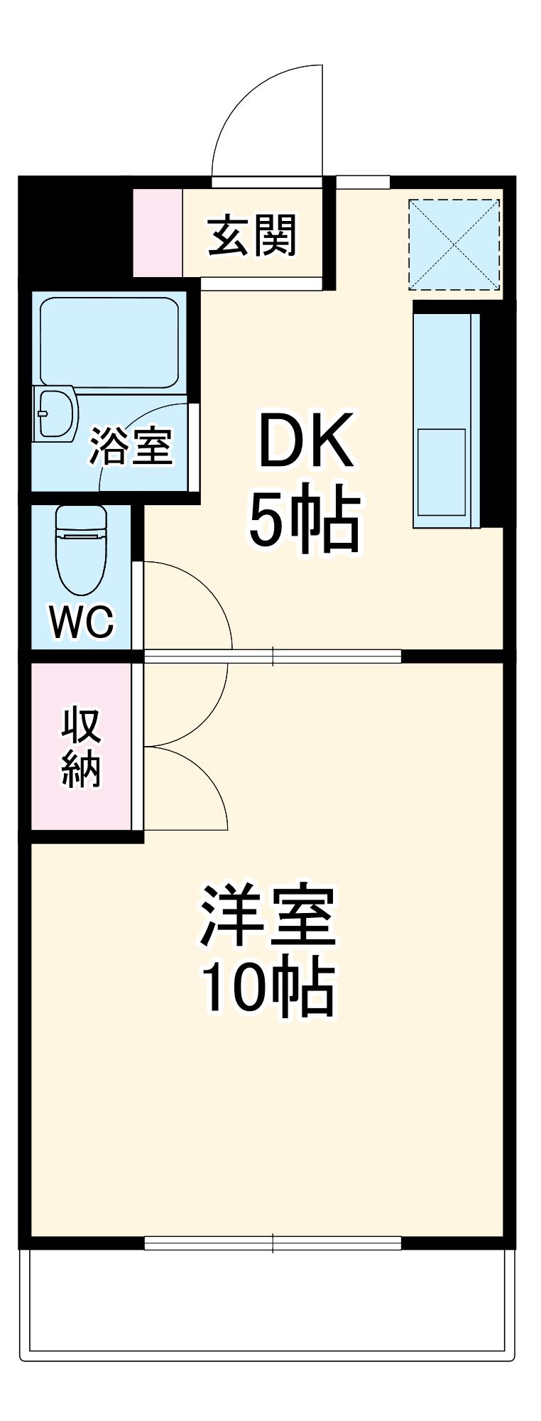 コーポレティブハウスⅢ(1DK/2階)の間取り写真
