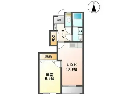 スカイコートM(1LDK/1階)の間取り写真
