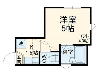 SOLA新子安(1K/2階)の間取り写真