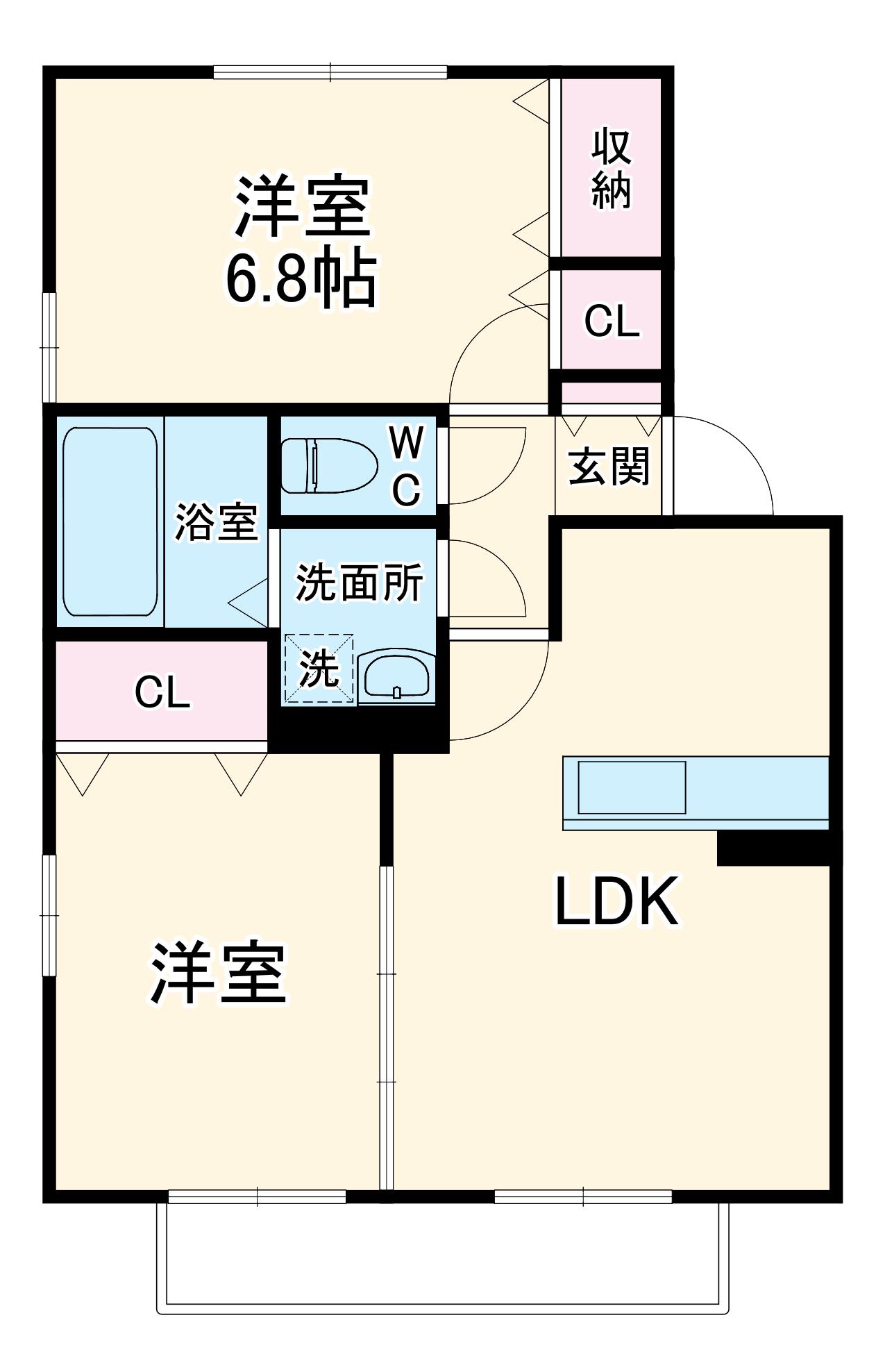 カーサ ドマーニ(2LDK/1階)の間取り写真