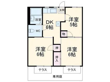 フォーブル太平台A(3DK/1階)の間取り写真