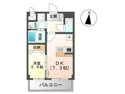 メゾン プレジール(1DK/2階)の間取り写真