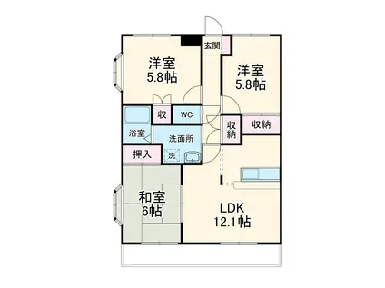 サバーイ・デイ・ビラ(3LDK/2階)の間取り写真