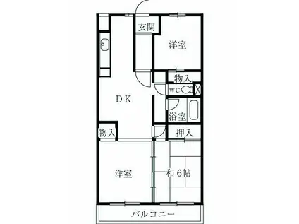 ドリーミー静(3DK/3階)の間取り写真