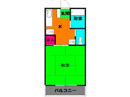 青葉ハイツ2(1K/1階)の間取り写真