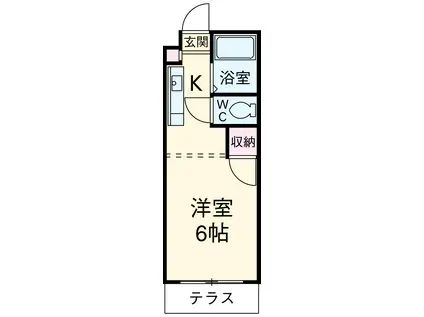 ベルコリーヌⅢ(ワンルーム/1階)の間取り写真