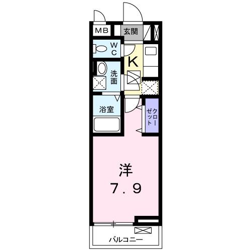 ORION(1K/1階)の間取り写真