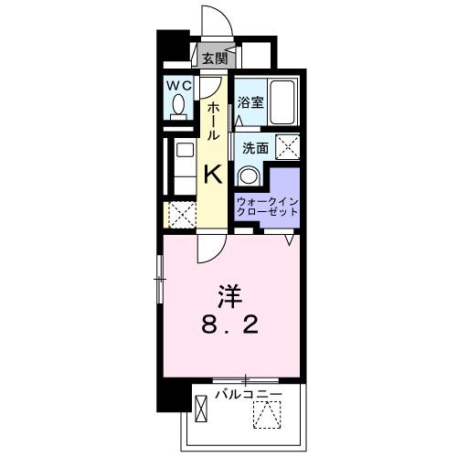 グラン アベニューⅣ(1K/4階)の間取り写真