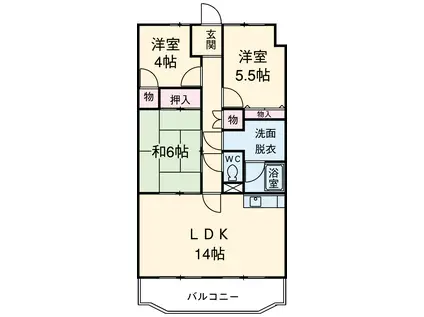 アヴニール愛野(3LDK/1階)の間取り写真