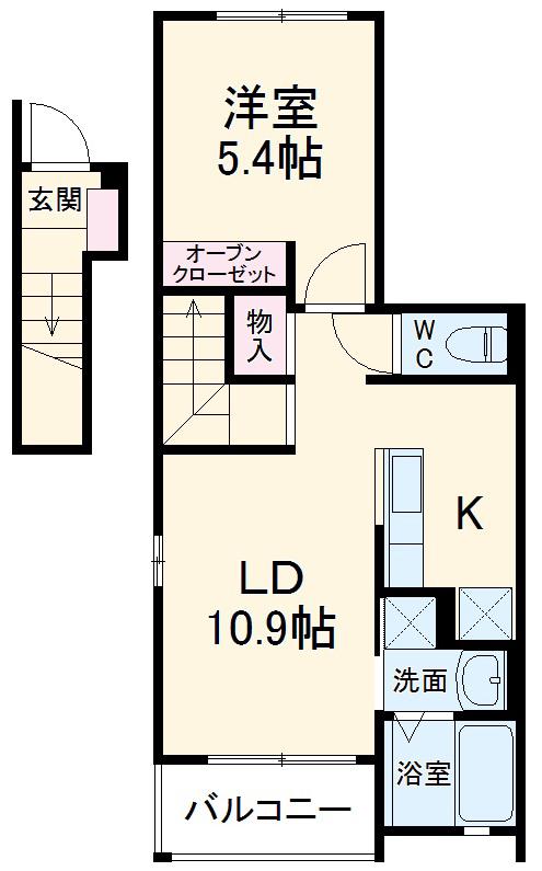エムズステージ Ⅴ(1LDK/2階)の間取り写真