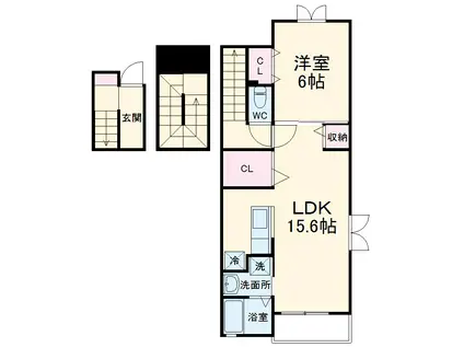 エターナルⅠ(1LDK/3階)の間取り写真