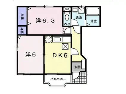 プリムローズT・K(2DK/1階)の間取り写真