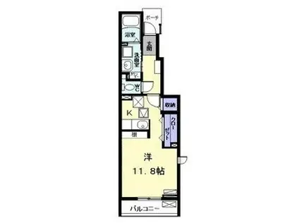 LIS BLANCリ・ブラン(ワンルーム/1階)の間取り写真