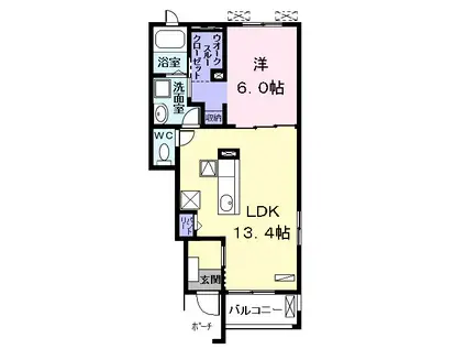 フィオーレⅠ(1LDK/1階)の間取り写真