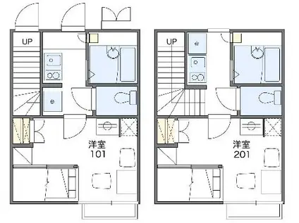 レオパレスロブレ(1K/2階)の間取り写真
