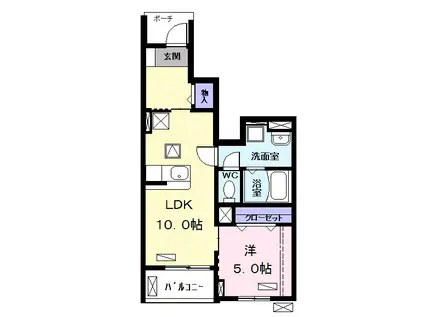 アザレアA(1LDK/1階)の間取り写真