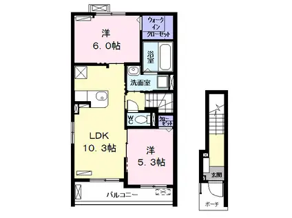 クレマチスⅡ(2LDK/2階)の間取り写真