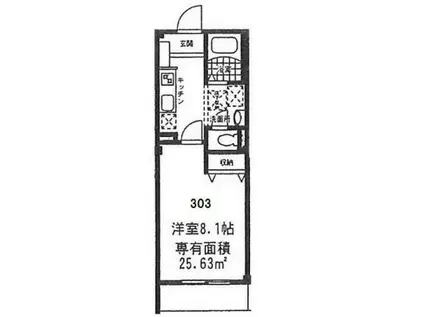 グランエール(1K/3階)の間取り写真