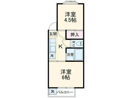 メゾン・うるし谷(2K/2階)の間取り写真