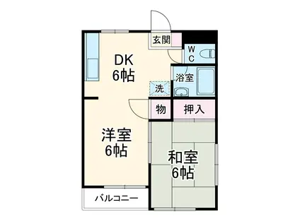 ハイツ魚妻パートⅠ(1LDK/2階)の間取り写真