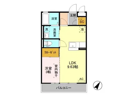 エテルノ(1LDK/2階)の間取り写真