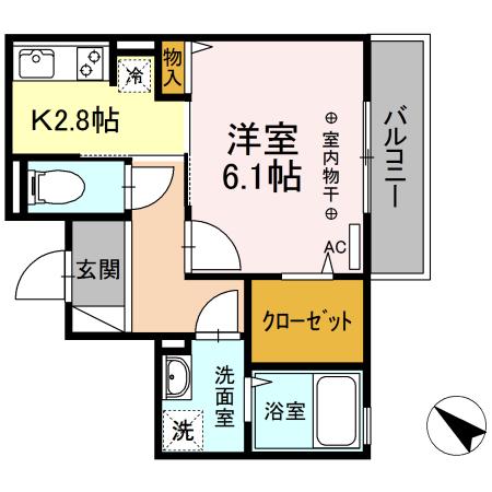 FREE(1K/3階)の間取り写真