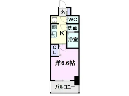 エステムコート名古屋グロース(1K/10階)の間取り写真