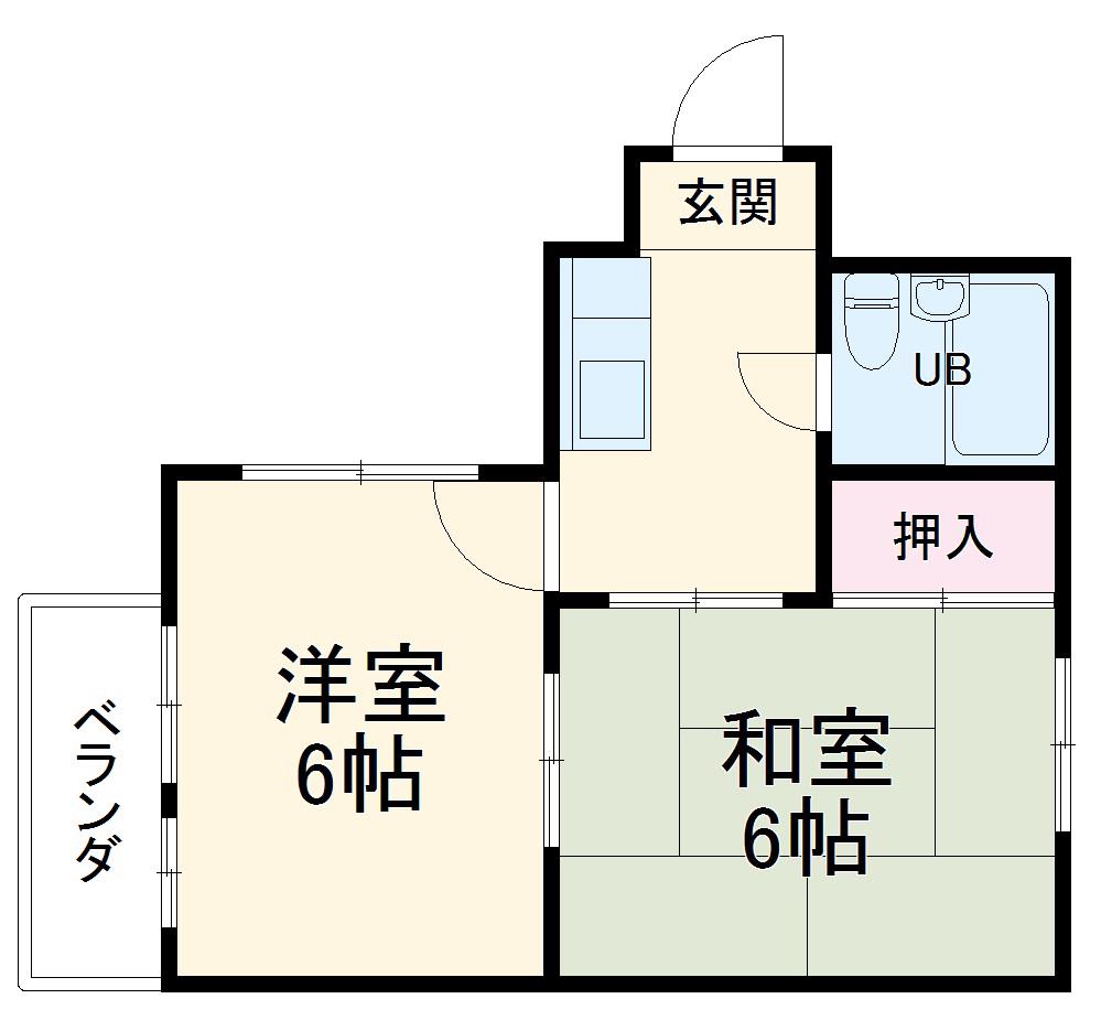 ペルテ八田(2K/4階)の間取り写真