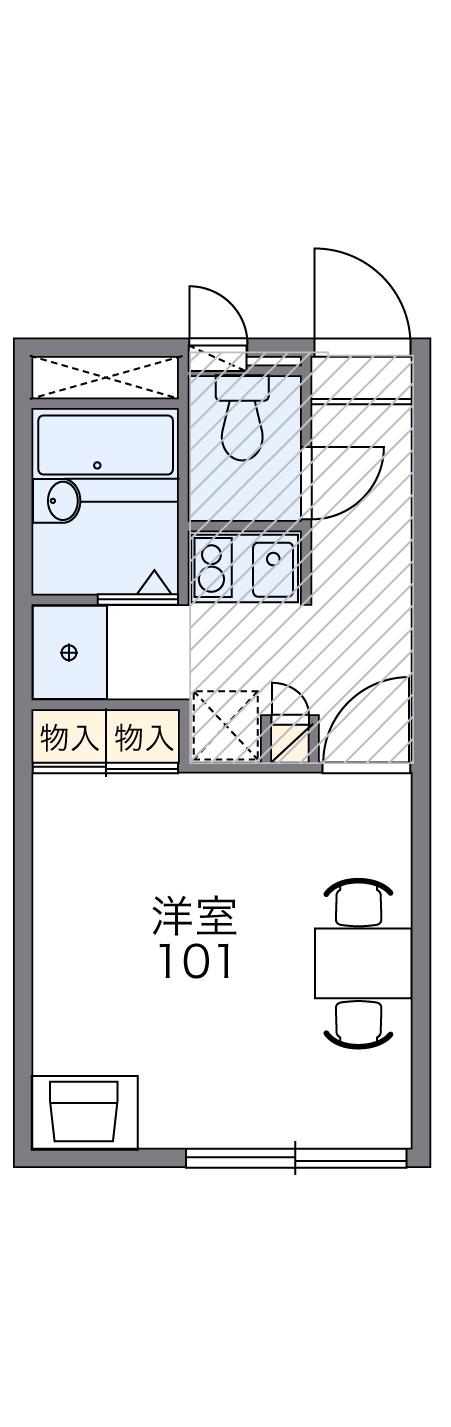 レオパレスイーストⅤ(1K/1階)の間取り写真