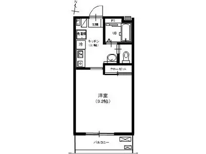クレセント21(1K/3階)の間取り写真