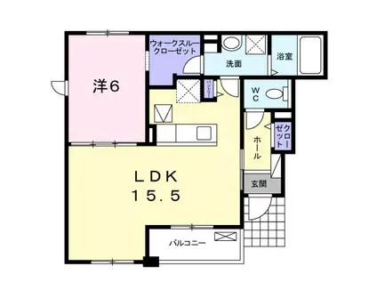リーベン(1LDK/1階)の間取り写真