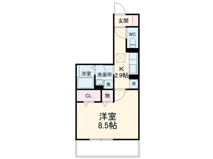 グランメゾン知立(1K/1階)の間取り写真