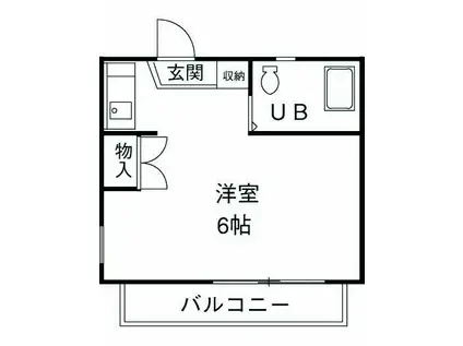 ピアハウスA(ワンルーム/1階)の間取り写真