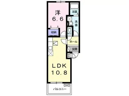フラワーヒルズ Ⅰ(1LDK/2階)の間取り写真