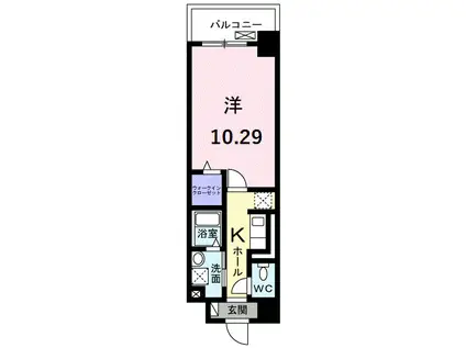 ボンサンテ南千里(1K/2階)の間取り写真