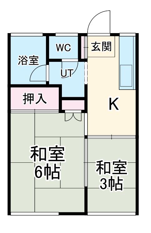 エステート八千代(2K/1階)の間取り写真