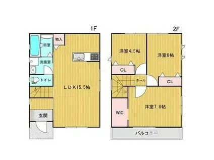 高崎線 籠原駅 徒歩24分 2階建 築6年(3LDK)の間取り写真