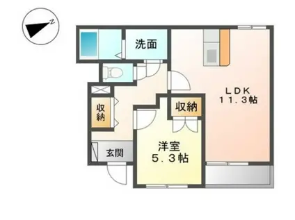 GRANDE.M(1LDK/1階)の間取り写真