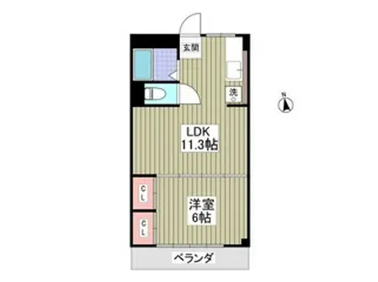 船橋セブンハイツ(1LDK/3階)の間取り写真