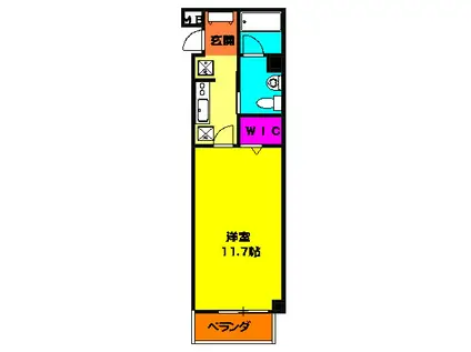 アルテールS(1K/5階)の間取り写真