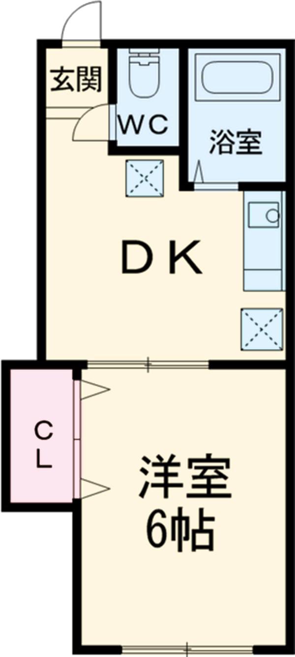 メゾン泰中(1DK/2階)の間取り写真