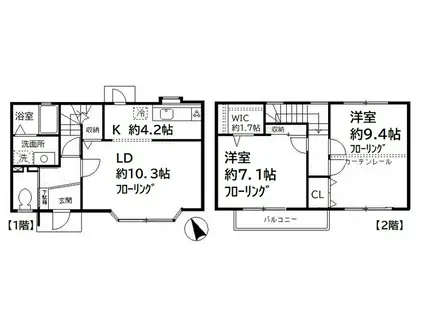サンクレール(2LDK)の間取り写真