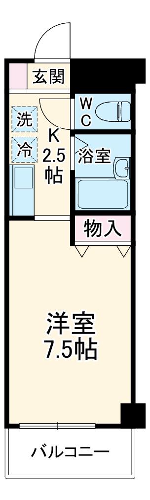 湘南ABSⅠ(ワンルーム/2階)の間取り写真