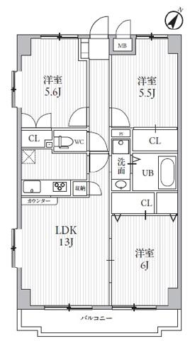 TS GARDEN新検見川Ⅰ(3LDK/1階)の間取り写真